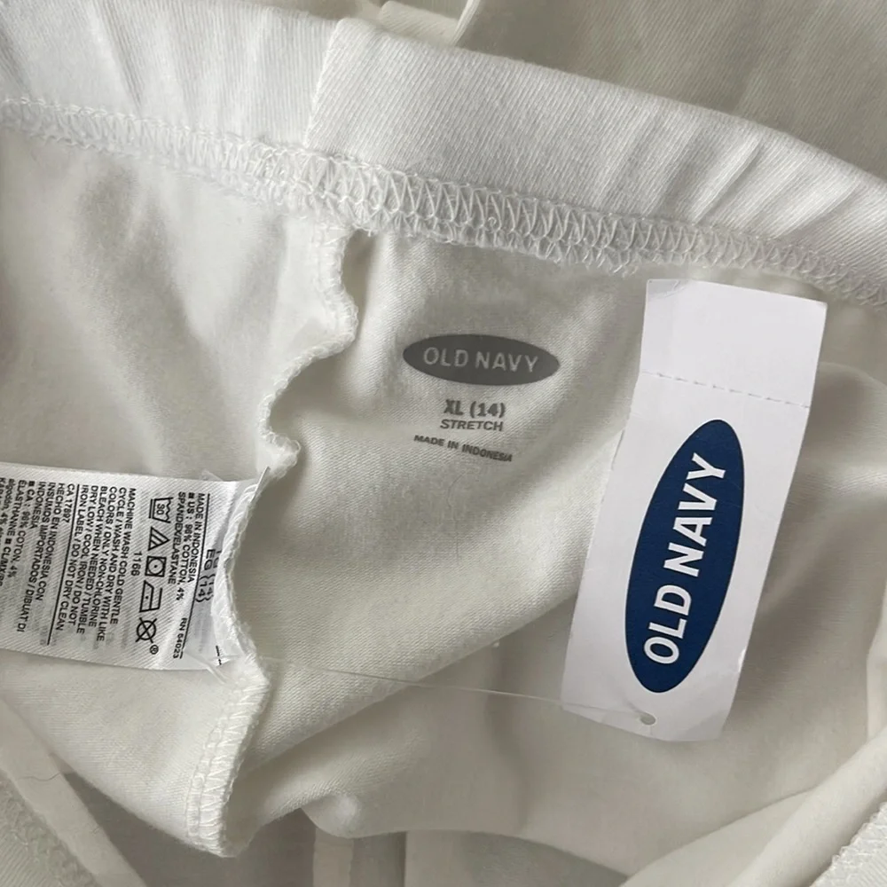 ❤️ 🆕 OLD NAVY Girls white leggings Size XL (14)